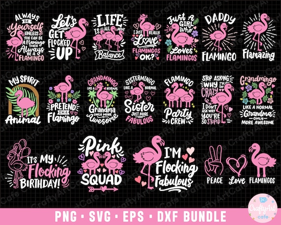 flamingo png flamingo svg flamingo png bundle sublimination commercial use flamingo eps dxf cricut cut file t shirt design