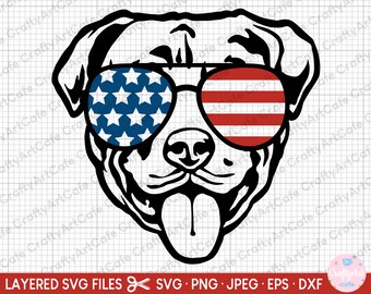 Pitbull With Sunglasses SVG, Dog SVG PNG, Digital Cut Files, Instant ...