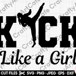 karate girl svg for cricut karate girl png karate svg karate png kick like a girl eps dxf jpg commercial use