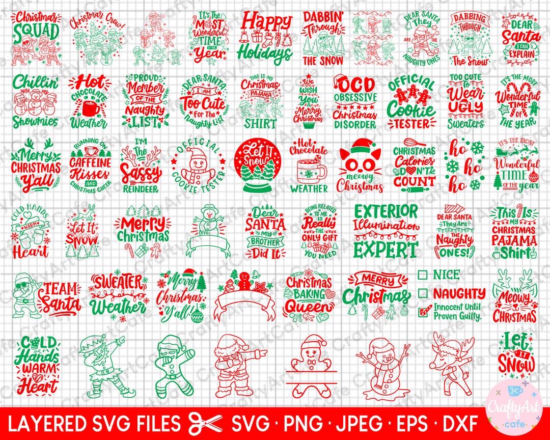 Christmas Svg Bundle Cricut Cut File Shirt Design Bundle Christmas Png ...
