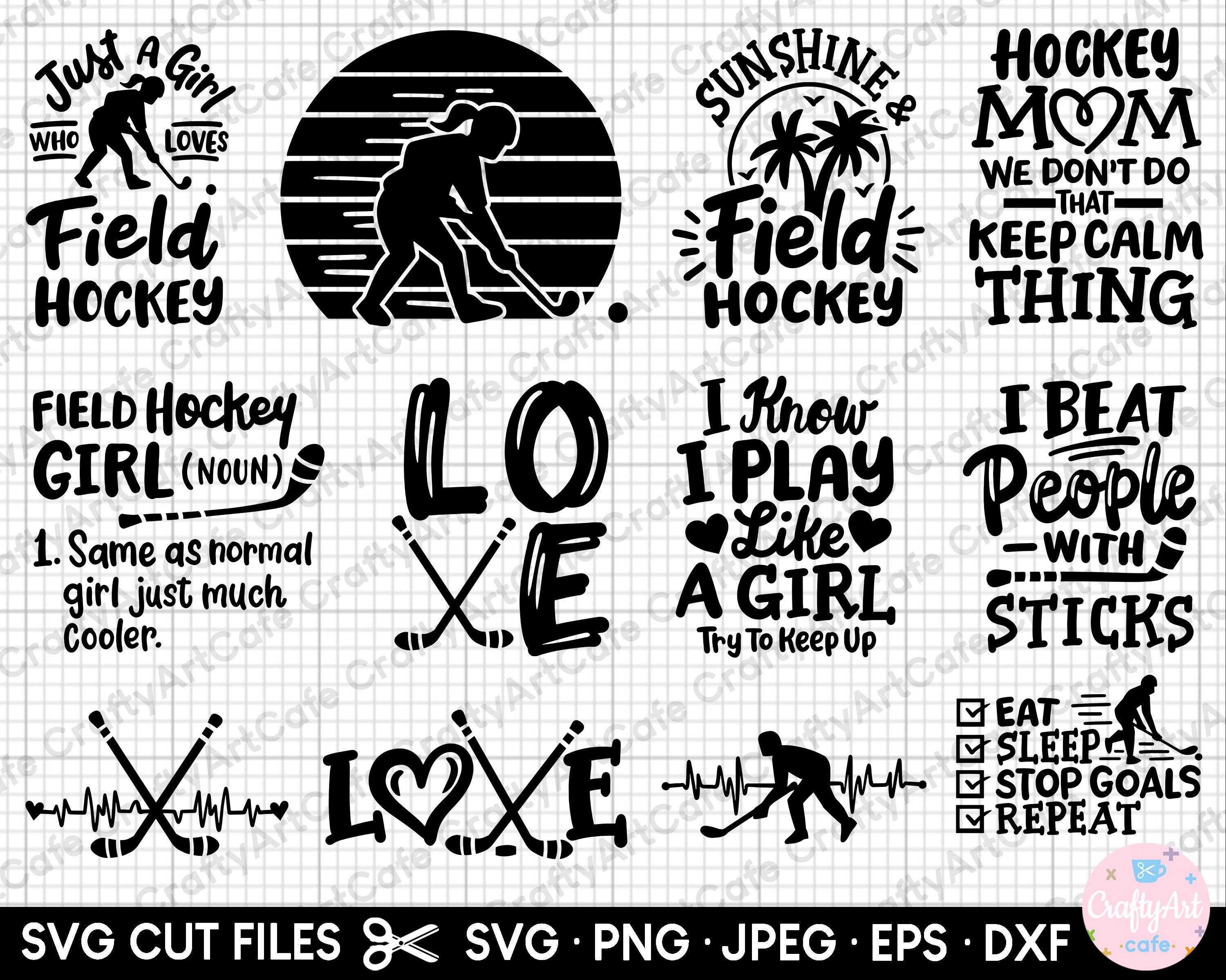 Field Hockey Svg Bundle Cut File Cricut Cutting File Field Hockey Png ...