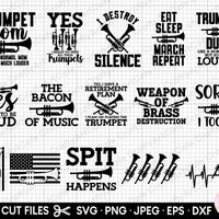 Trumpet Svg, Eps, Png, Dxf, Clipart for Cricut and Silhouette - Etsy