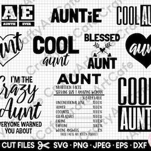 Tante svg png bund für shirts für cricut Tante svg jpg eps dxf