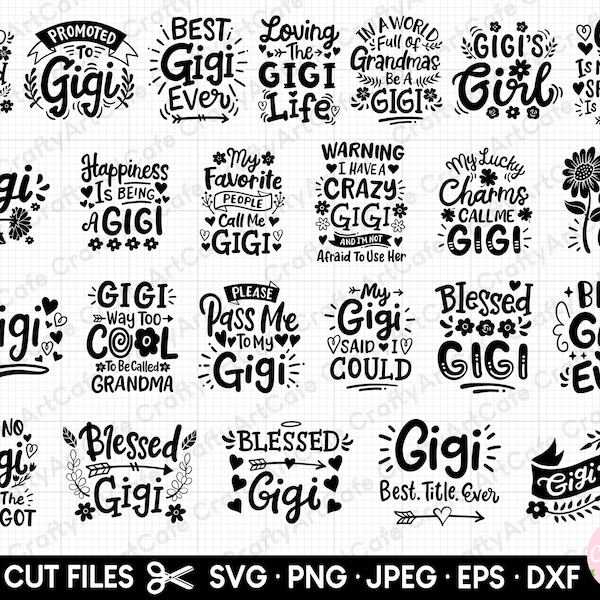 gigi svg bundle for cricut, gigi png bundle, gigi svg png eps dxf jpeg jpg, grandmother svg bundle, commercial use