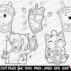 boba tea svg bundle cricut boba tea png bubble tea svg bubble tea png commercial use cut files