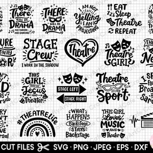 theatre svg bundle theatre png bundle cricut cut files shirt free commercial use
