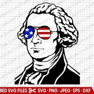 George Washington svg pour chemise cricut 4 juillet George Washington clipart vecteur png eps dxf coupe fichier coupe usage commercial