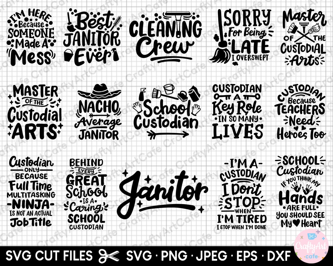 Janitor Pattern Janitor Svg Bundle Custodian Svg Bundle Janitor Png Bundle Custodian ...