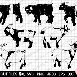 ヤギ クリップアート バンドル ヤギ SVG ヤギ PNG クリカット 商用利用 ヤギ ベクター