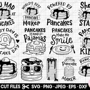 pancake svg bundle cricut cut file pancake png bundle pancake vector clipart svg png eps dxf free commercial use