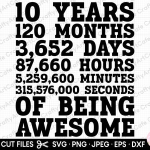 10 geburtstag svg 10 geburtstag png eps dxf jpeg Cricut