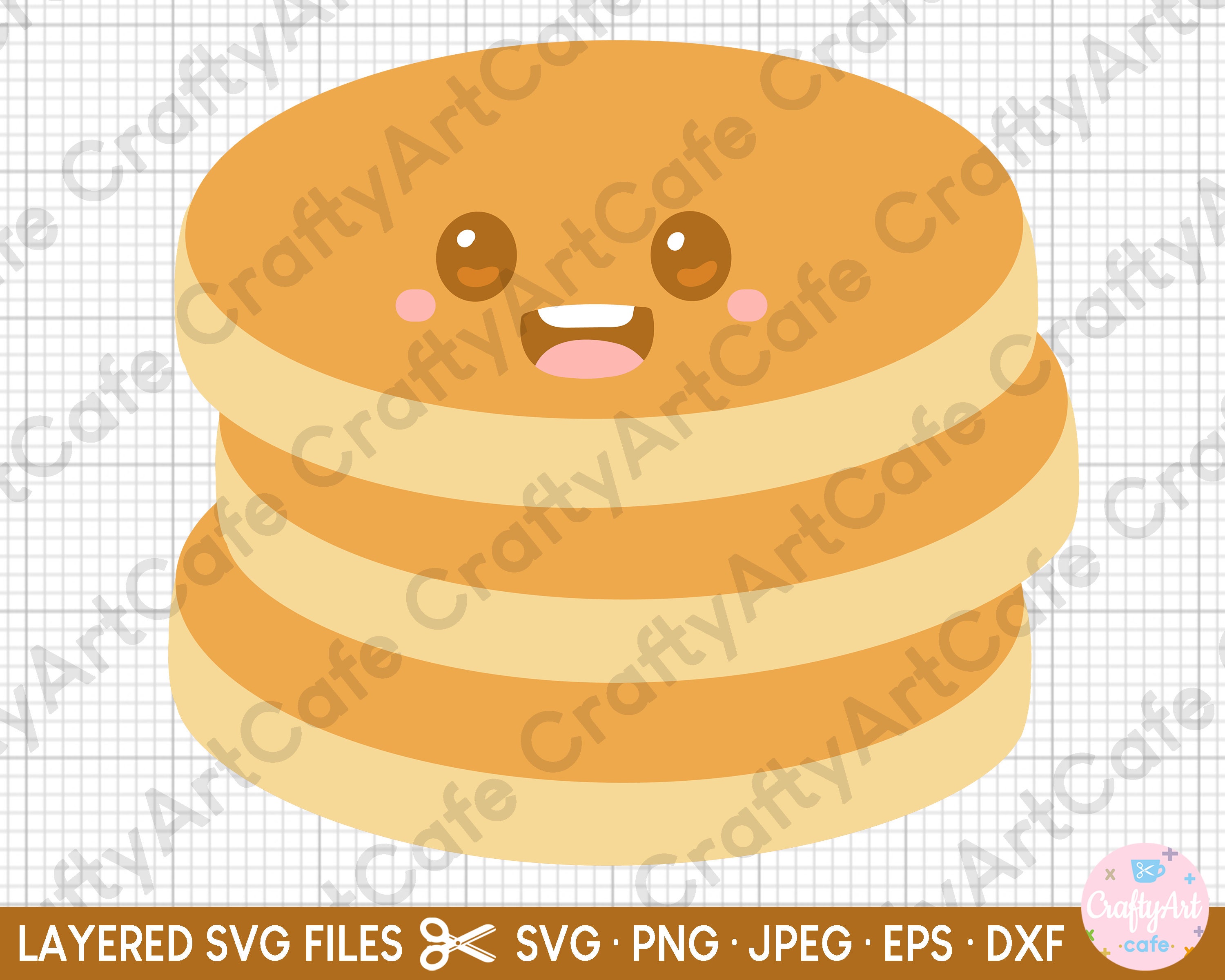 Pfannkuchen svg für cricut cute kawaii pancakes clipart png Etsy Schweiz