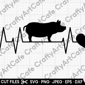 pig svg pig png pig heartbeat heartline