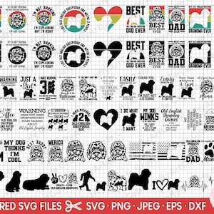オールド イングリッシュ シープドッグ SVG バンドル クリカット オールド イングリッシュ シープドッグ PNG バンドル 覗き見 クリップアート ベクター EPS DXF カット ファイル シルエット