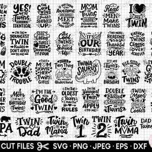 tweeling svg bundel cricut tweeling png bundel tweeling ouders tweeling moeder tweeling vader shirt ontwerp bundel eps dxf jpg bestanden knippen