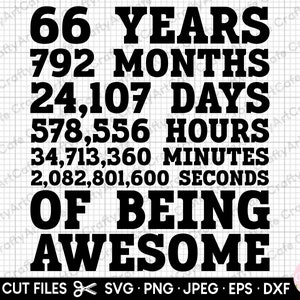 66th birthday svg 66 years old svg 66th birthday png
