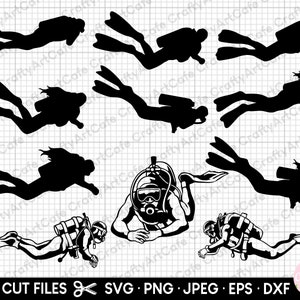 scuba diver svg bundle scuba diver png bundle scuba diving svg png dive svg png scuba diver silhouette scuba diver clipart cricut cut file