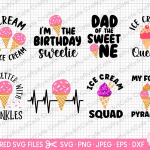 ice cream svg cricut cut file bundle commercial use