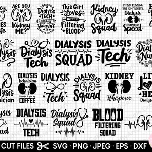 bundle svg dialyse cricut dialyse png bundle dialyse chemise design bundle eps dxf jpg fichiers vectoriels infirmière dialyse tech néphrologie