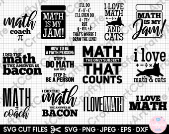 math teacher svg for shirts cricut cut file bundle funny math teacher svgs png jpg eps dxf commercial use