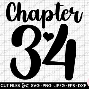 chapter 34 34th birthday svg 34 years old svg 34th birthday png