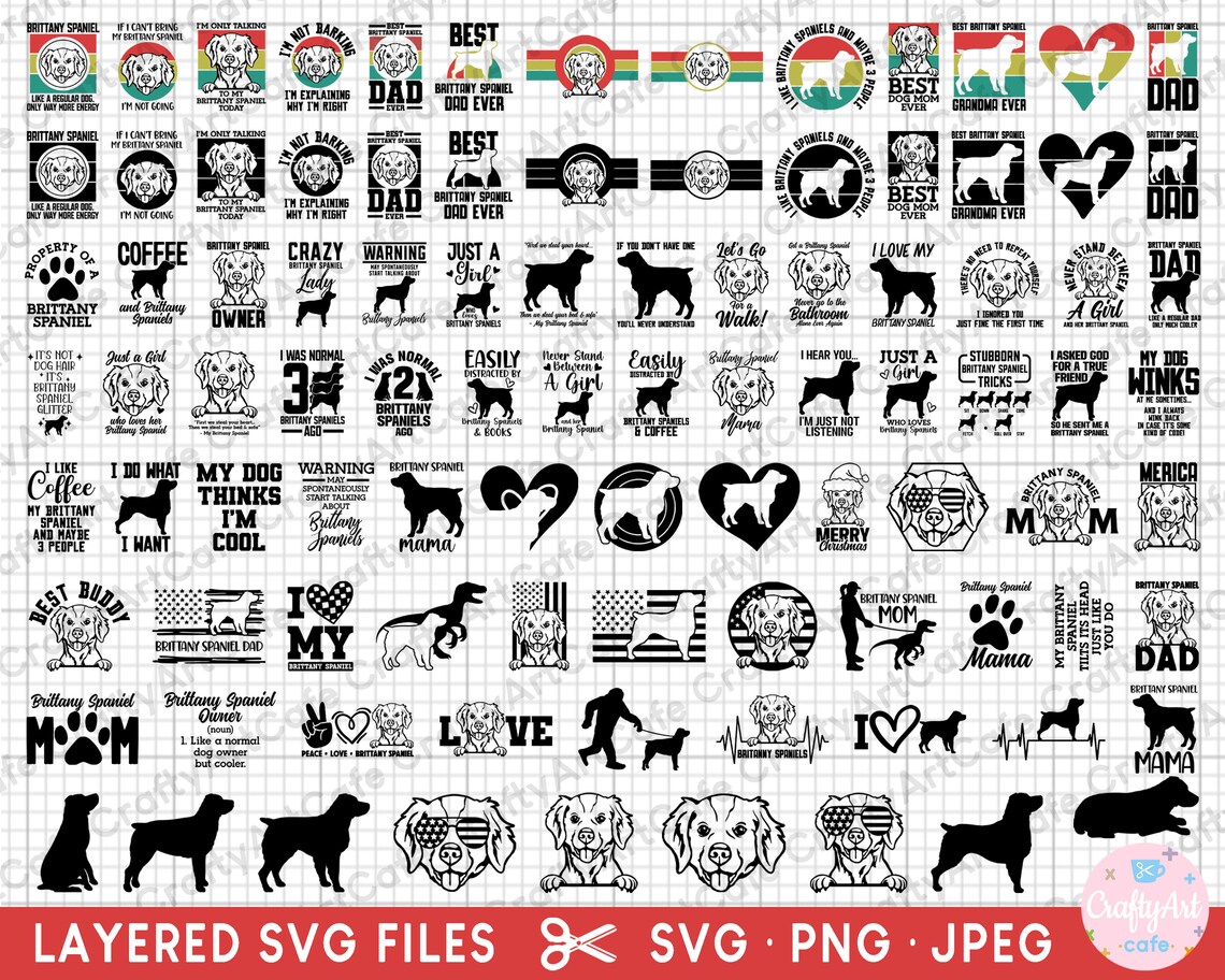 Brittany Spaniel Svg Bundle Cricut Brittany Spaniel Png Bundle Brittany ...