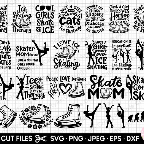 ice skating svg bundle figure skating svg bundle ice skating png bundle figure skating png bundle cricut cut file commercial use clipart