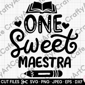 maestra svg for cricut for shirt maestra png spanish teacher svg one sweet maestra