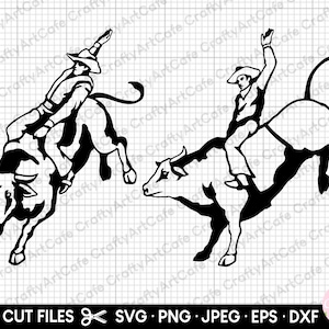 bull rider svg bull riding svg bull riding png rodeo svg png eps dxf clipart silhouette cricut free commercial use vector