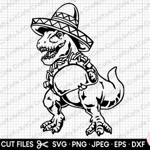 Cinco de Mayo svg png eps dxf Trex mit Taco lustiger Tacoliebhaber svg für Cricut Shirt Trex t rex Taco Clipart Vektor