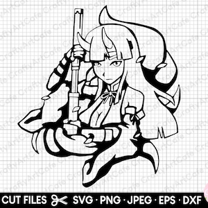 anime samurai girl svg png eps dxf jpeg vector cut file cricut free commercial use