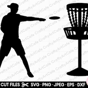 disc golf silhouette, disc golfer silhouette, disc golf svg, disc golf png, commercial use