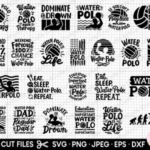 water polo svg bundle water polo png bundle water polo player svg cricut cut file cutting free commercial use eps dxf jpeg vector