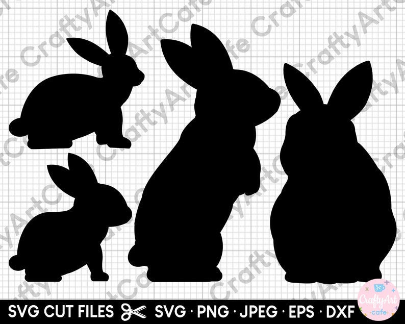 Easter Rabbit Svg Bundle Bunny Svg Silhouette Svg Png Eps Dxf Jpeg Svg ...