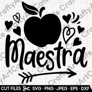 maestra svg dla cricut maestra png hiszpański nauczyciel svg maestra eps dxf jpg