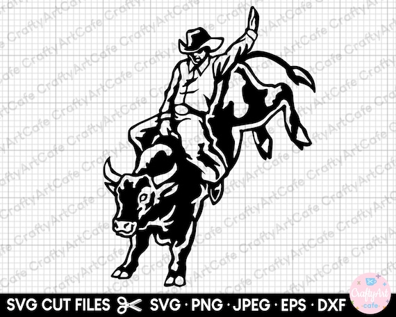 Bull Rider Clipart Bull Rider Silhouette Png Bull Rider Pnd - Etsy