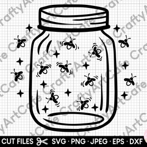 fireflies svg firefly svg png fireflies in a jar canning svg png eps dxf cut file for cricut