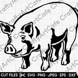 pig svg, pig png, pig svg cut file cricut, pig silhouette, pig clipart