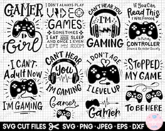 gamer svg bundle cricut kids shirt, gaming svg bundle kids, gamer png bundle, gaming png bundle, commercial use, cut files