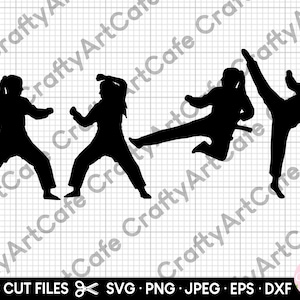 karate girl svg for cricut karate girl png karate svg karate png eps dxf jpg commercial use
