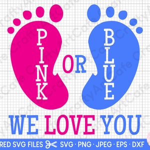 Gender Reveal Pink or Blue SVG Cut Files