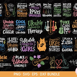 Ukulele png ukulele svg Ukulelespieler png bündel Sublimation freie kommerzielle Nutzung Ukulele eps dxf Cricut geschnitten Datei vektor