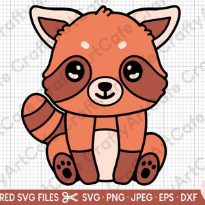 panda vermelho svg arquivo de corte em camadas para cricut panda vermelho png panda vermelho fofo kawaii panda vermelho bebê panda vermelho