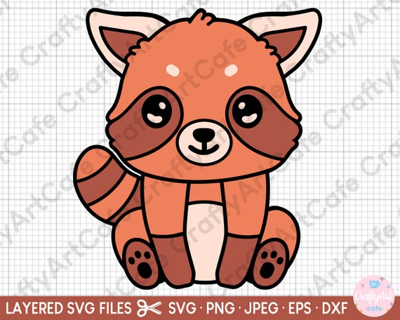 Red Panda Svg Layered Cut File For Cricut Red Panda Png Cute Etsy