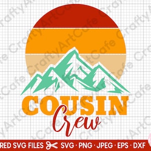 primos campista svg amantes de acampamento svg tripulação de primos svg png eps dxf jpeg arquivos cortados cricut