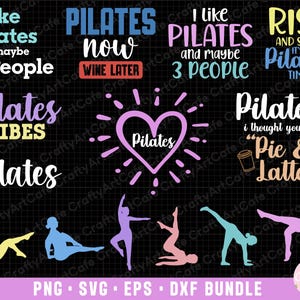 pilates png pilates svg pilates png bundle sublimination commercial use pilates eps dxf cricut cut file t shirt design