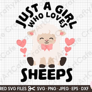 sheep svg for cricut sheep png sheep kawaii svg sheep lover just a girl who loves sheeps eps dxf jpg