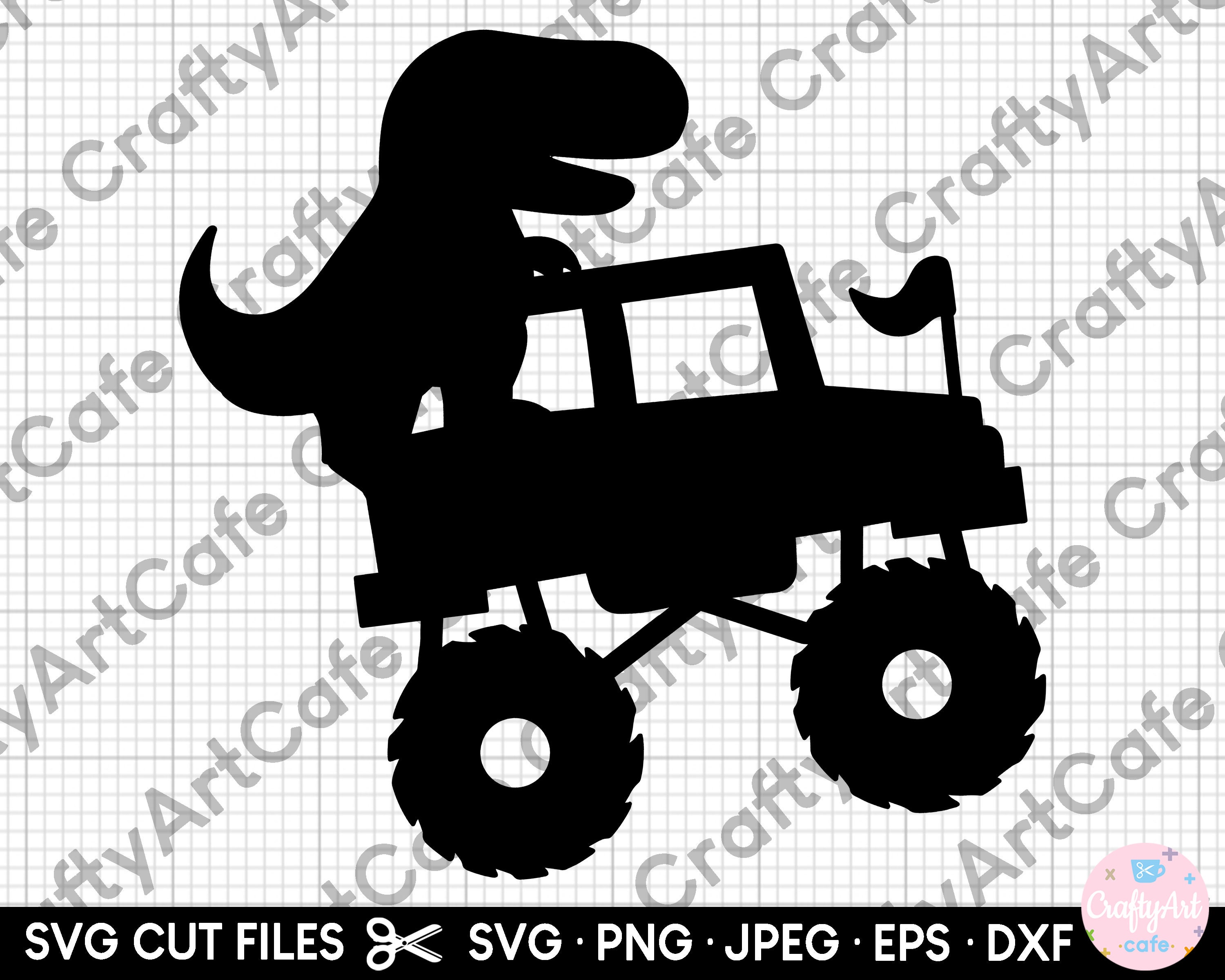 Monster Truck and T-rex Dinosaur Png Sublimation Design -  Israel