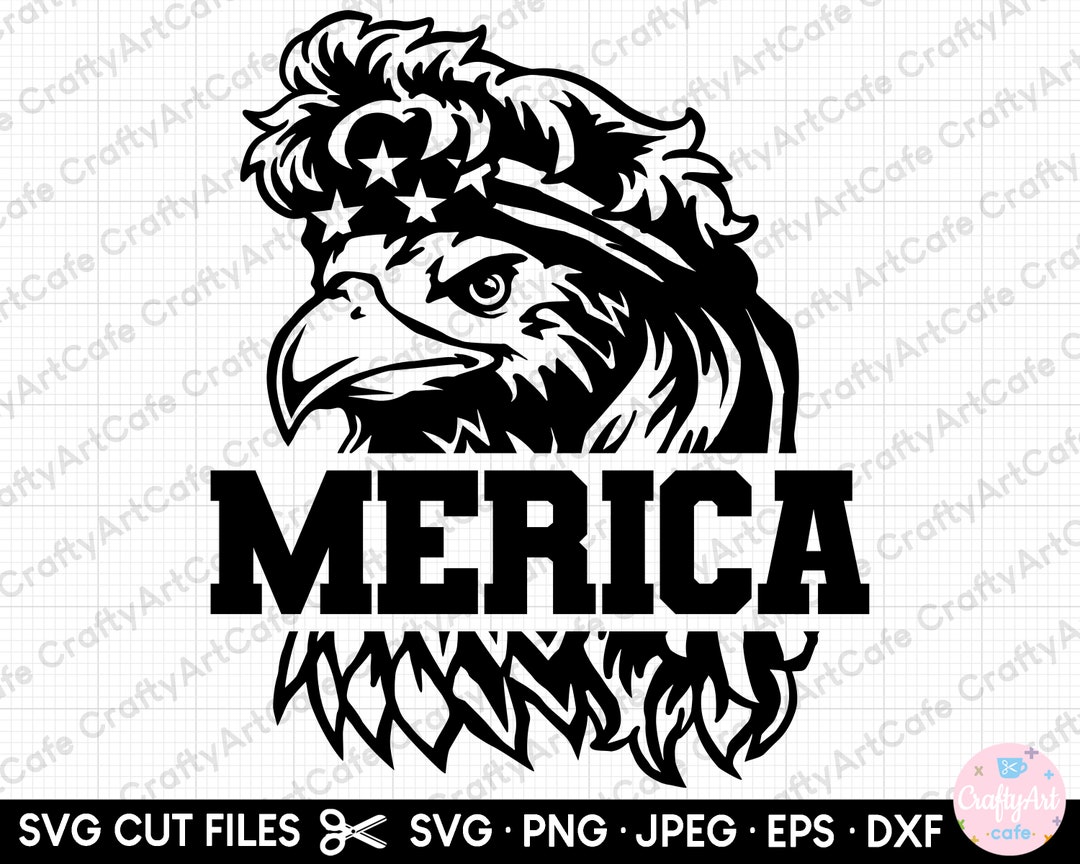 Merica Svg Merica Png Merica Eagle With Mullet American Flag Svg Png