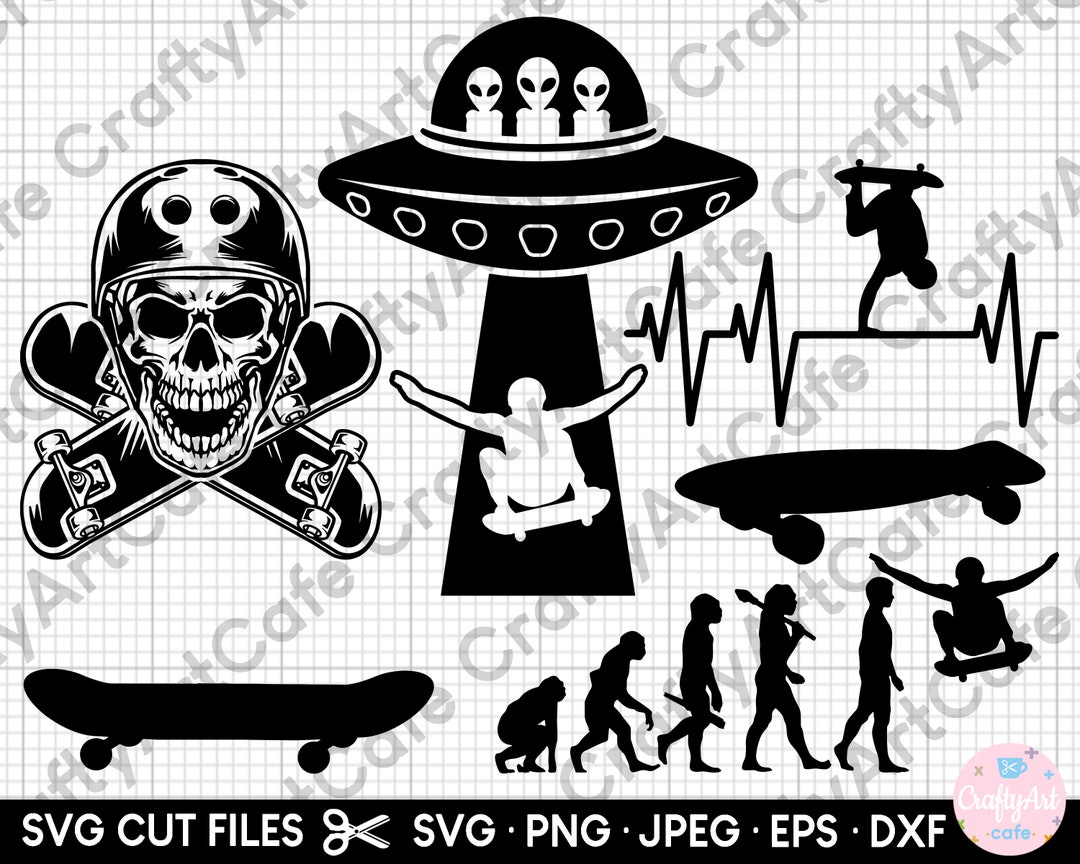 Skateboard Svg Bundle for Cricut, Skateboard Png Bundle, Skateboarding ...